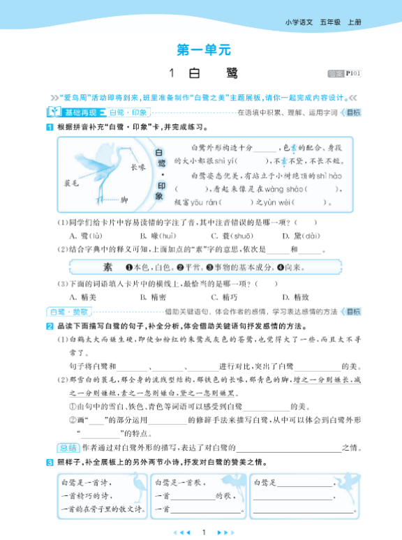 2025新人教版语文五年级上册 53天天练配套练习-麓名书院