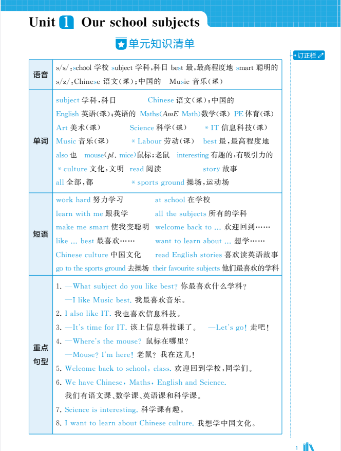 2025秋新译林版英语四年级上册 五星达人配套练习-麓名书院